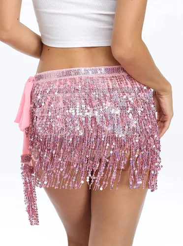 Miniatura 2 de Falda cruzada de lentejuelas para mujer, disfraz de Mardi GrasNavidadHalloweenDía de San Patricio
