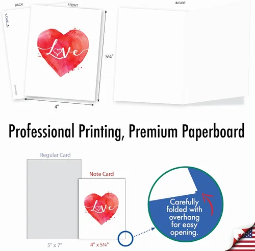 Miniatura 6 de The Best Card Company - 20 bonitas tarjetas en caja (4 x 5.12 pulgadas) - Juego surtido en blanco (10 diseños, 2 de cada uno) - Line Heart