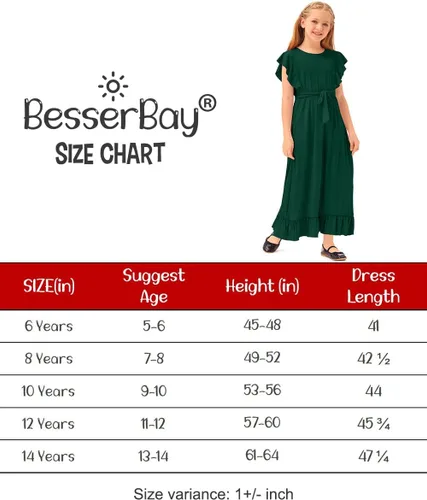 Miniatura 6 de BesserBay Vestido largo de verano para niñas de 5 a 14 años