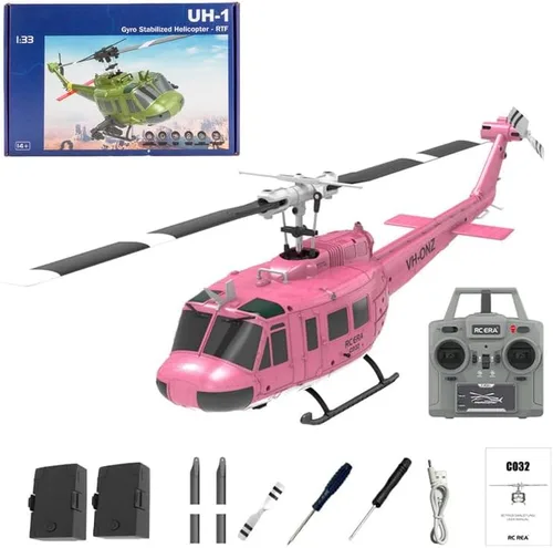 Miniatura 10 de Helicóptero RC 1/48 para adultos, RC ERA C032 UH-1 Huey 2.4G 6CH Gyro estabilizado aeronave de control remoto con retención de altitud y flujo