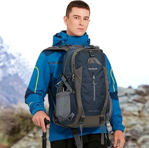 Miniatura 2 de SPEEDPARK - Mochila de senderismo de 40 L, impermeable, mochila de uso diario con cubierta contra la lluvia, mochilas de senderismo al aire libre Un