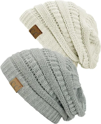 Miniatura 40 de Gorro a la moda de tejido suave abultado, cálido y elástico de C.C