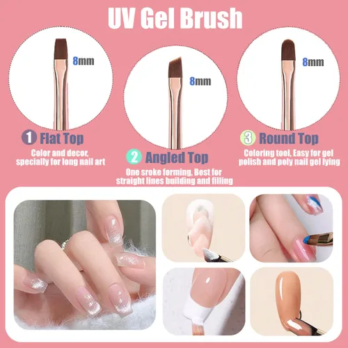 Miniatura 3 de KINGMAS 10 pinceles de arte de uñas, pincel de pintura para limpiar, pincel de dibujo, pincel para delineador de uñas y bolígrafo de punteado de uñas