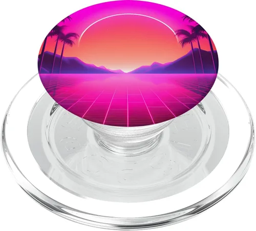 Miniatura 7 de Retrowave 80s Vaporwave Synthwave Sunrise PopSockets Standard PopGrip