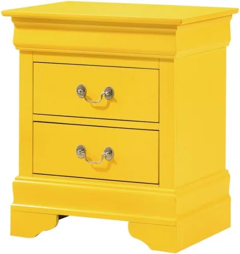 Miniatura 8 de Glory Furniture Louis Phillipe - Mesita de noche con 2 cajones, color negro