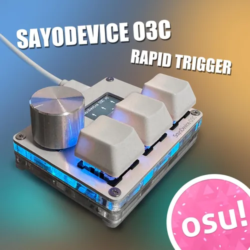 Miniatura 2 de BTXETUEL SayoDevice OSU O3C Interruptores Hall de activación rápida con interruptores lineales magnéticos, teclado con perilla y pantalla, copiar