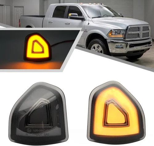 Miniatura 10 de 2 piezas de luz LED ámbar para espejo, luz de señal de giro para Dodge Ram 1500 2021 2022 2023, para Ram 1500 Classic 2022 2023, para Ram 2500 3500