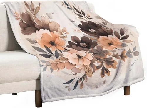 Miniatura 42 de Manta decorativa moderna de flores de acuarela, manta floral de primavera y verano, manta de 30 x 40 pulgadas, súper suave y acogedora para sofá