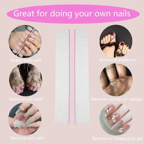 Miniatura 6 de 21 limas de uñas Emery Board, lima de uñas de grano 100/180 para uñas acrílicas y de gel