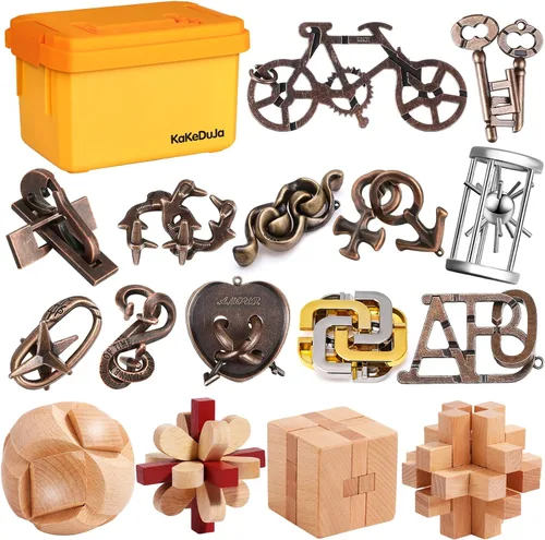 Miniatura 12 de 6 piezas de rompecabezas de metal, rompecabezas lógicos de metal para niños y adultos, juguete de cerradura, rompecabezas de regalo para adultos