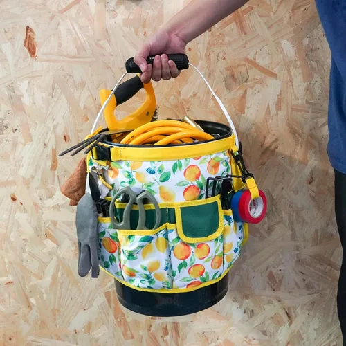 Miniatura 7 de MELOTOUGH Organizador de Caddy para Cubo Organizador de Herramientas para Herramientas de Jardín Compatible con Cubos de 3.5 a 5 Galones