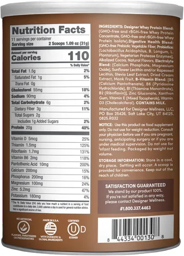 Miniatura 6 de Polvo de proteína de suero 100 % premium de Designer Protein, 1020W130, 1, 1