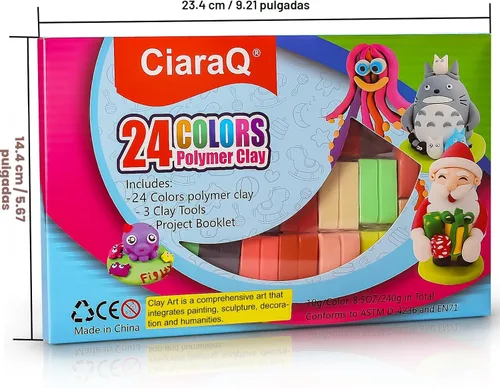 Miniatura 4 de CiaraQ Kit de arcilla polimérica, mini juego de arcilla para modelar para niños/principiantes/artistas, 24