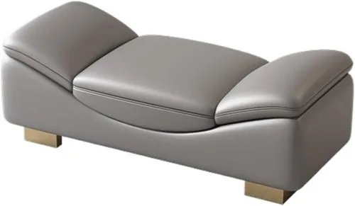 LSLYTQ - Banco de dormitorio para el extremo de la cama, banco de entrada interior con patas de metal, banco otomano acolchado para sala de estar,