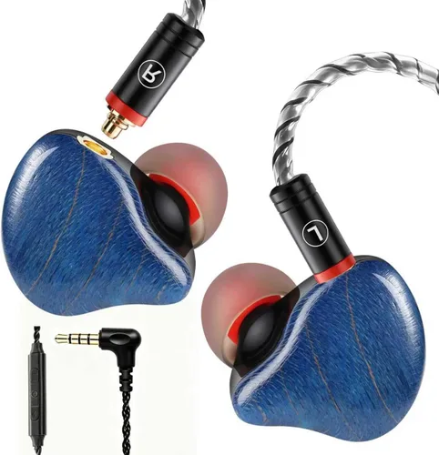 Miniatura 19 de Auriculares de Monitor In-Ear, Auriculares Estéreo HiFi IEM, Auriculares Dinámicos de Doble Driver Cableados con Cable Desmontable, Auriculares