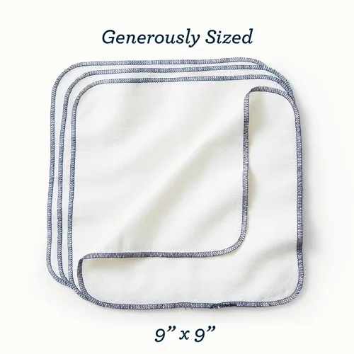 Miniatura 6 de Esembly Wipe Ups, toallitas reutilizables de algodón orgánico, paño lavable suave y resistente, tamaño único, paquete de 2 x 12 (24 toallitas)