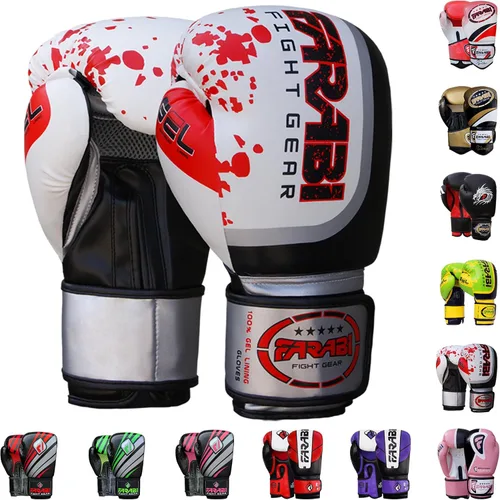 Miniatura 11 de Farabi Guantes de boxeo Pro Fighter Sparring Gym Bag Punching Focus Pad Mitts