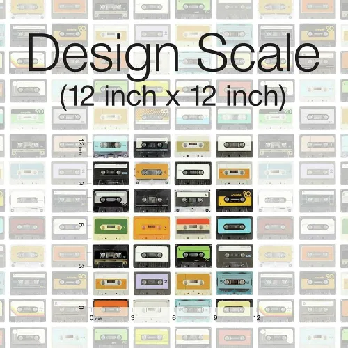 Miniatura 9 de RoomMates Papel tapiz de casetes retro de colores para despegar y pegar, 18 pulgadas x 18.9 pies, rojo, extraíble reposicionable, sin residuos