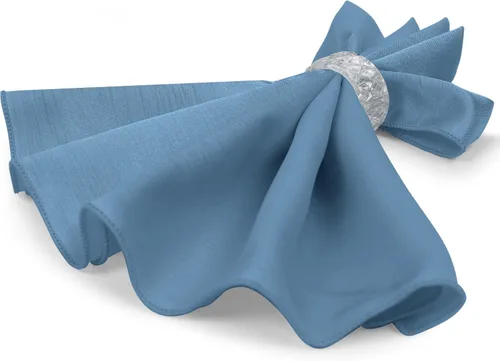 Miniatura 7 de Ultimate Textile -1 docena - Reversible Shantung Satin - Majestic - Servilletas de tela Majestic de 17 x 17 pulgadas color azul pizarra