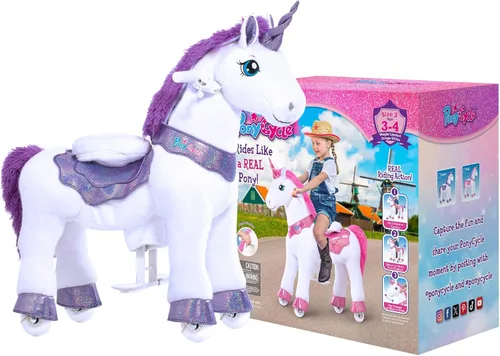 Miniatura 9 de PonyCycle Unicorn para montar con freno, juguete interactivo modelo esencial E, juguetes de unicornio para niñas