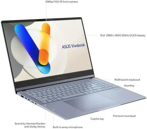 Miniatura 3 de ASUS Vivobook S 15 S5506MA Laptop 2024, 15.6" 3K, Intel Ultra 7 155H 16-Core, ARC Graphics, 16GB 1TB SSD, teclado retroiluminado, Thunderbolt 4