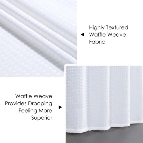 Miniatura 4 de Home Queen Cortina blanca para ventana de baño, resistente al agua, con textura de gofre, de medio nivel, para cocina, cafetería, 28 pulgadas