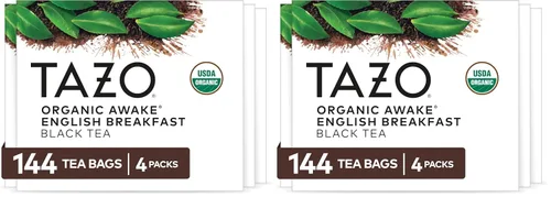 Miniatura 9 de Bolsas de té Tazo Organic Awake English Breakfast, té negro atrevido y tradicional al estilo desayuno, 144 bolsas de té en total