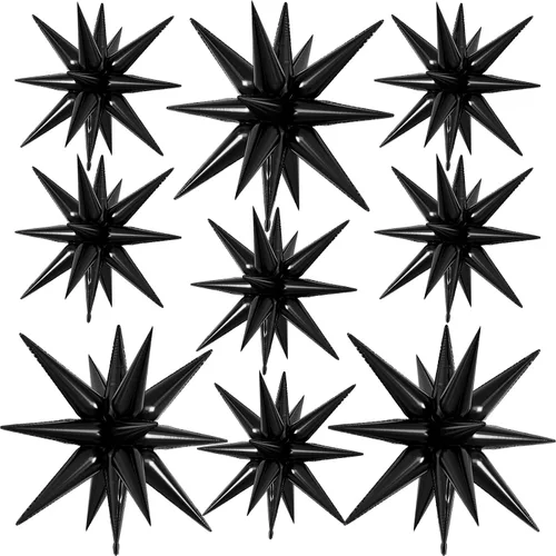 Miniatura 20 de 9 piezas de globos de estrella beige, grandes globos de papel de aluminio en forma de estrella en explosión, globos de Mylar en punta color crema