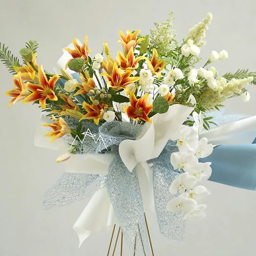 Miniatura 5 de Papel de regalo de malla de jacquard coreano con flores caladas 1 rollo, suministros para floristería, papel para envolver ramos de flores, Blanco