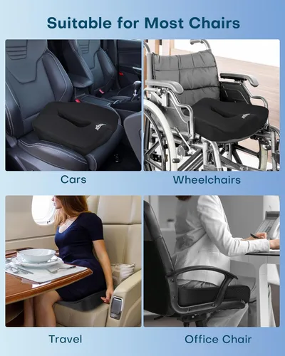 Miniatura 7 de Feagar Cojines de asiento de espuma viscoelástica extra grandes para sillas de oficina, escritorio, cojín de silla, alivio del dolor de coxis, extra