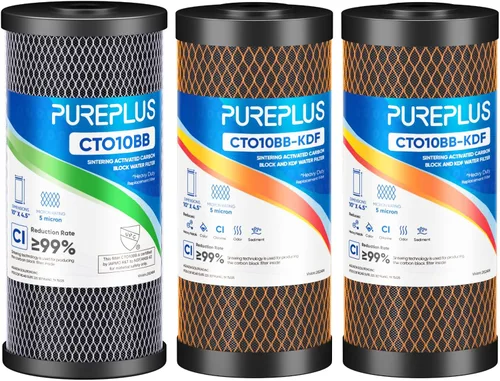 Miniatura 12 de Cartucho de repuesto para filtro de agua de carbón activado de cáscara de coco para toda la casa de 10" x 4.5" - Compatible con WFHDC8001, CB-BB-10