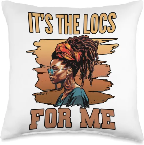 Locs Afro Dreadlocks Love Natural Beauty Hair It's the Locs for Me Afro Hair - Almohada negra americana africana, 16 x 16 pulgadas, multicolor