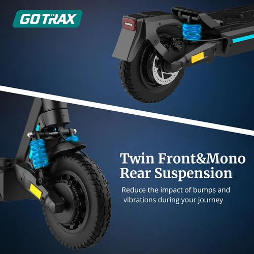 Miniatura 4 de Gotrax Ares - Patinete eléctrico todoterreno para adultos, neumáticos sin cámara de 10 pulgadas, autonomía de 25 millas con motor dual de 500W