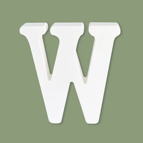 Miniatura 33 de Letras de madera de 4 pulgadas, letras del alfabeto de madera blanca para decoración de pared, letras de marquesina de madera sin terminar