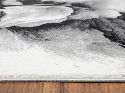 Miniatura 7 de Abani Rugs - Alfombra moderna de 2 x 3 pies, diseño floral en blanco y negro, alfombra 3D geométrica contemporánea, colección Arto