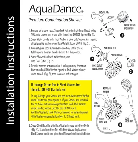 Miniatura 7 de AquaDance - Juego de regaderas con 3 vías de alta presión, de 7 pulgadas. Combina lo mejor de ambos mundos: disfruta de una lujosa regadera tipo
