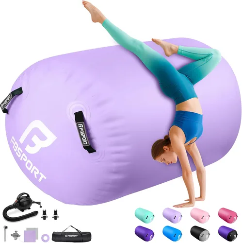 Miniatura 12 de FBSPORT Air Roller Gymnastics Barrel, Inflatable Gymnastics Air Roller Inflatable Air Gymnastics Mat for Yoga Cheerleading Training Home Outdoor