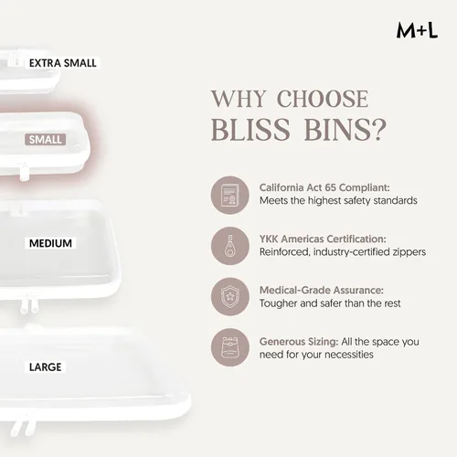 Miniatura 13 de Maple & Lark Bliss Bins - Estuche rígido transparente con cremallera para almacenamiento - Estuche de lápices de plástico transparente de grado