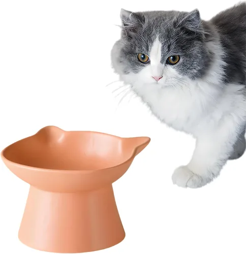 Miniatura 9 de Cuencos elevados de cerámica para gatos, platos de agua elevados para gatos de interior, perros pequeños, cuencos de cerámica de 12 onzas, poco