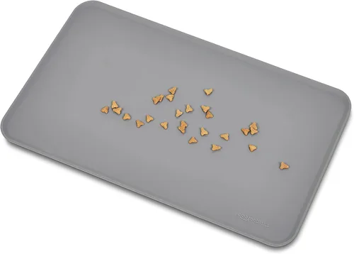 Miniatura 4 de Amazon Basics Tapete de silicona antideslizante e impermeable para comida de gatos y perros, tapetes para mascotas con bordes elevados para tazones