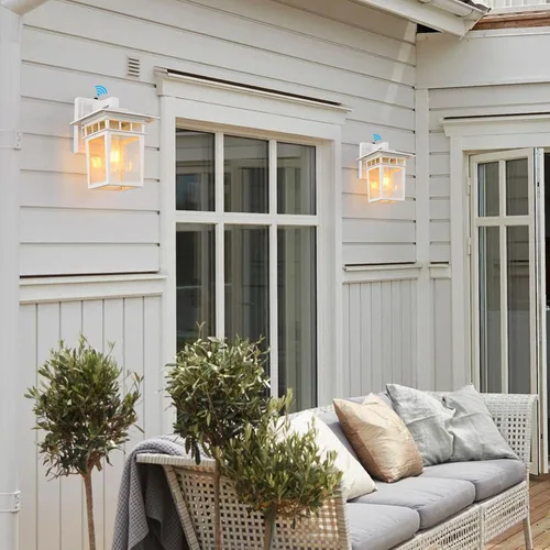 Miniatura 7 de Lámparas de Iluminación Exterior de Pared, Conjunto de Dos Apliques de Pared Exteriores de Anochecer a Amanecer, Luces de Porch al Aire Libre
