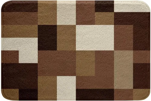Miniatura 14 de Feelyou Beige Brown Bathroom Rugs Abstract Geometric Bath Mats Modern Art Bathroom Accessories Floor Doormats 16"x24" Soft Microfiber