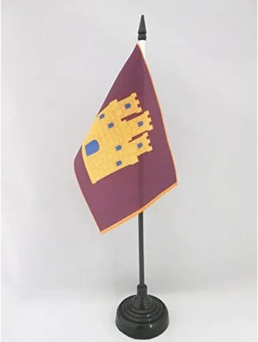 Miniatura 75 de Bandera de mesa de Andalucía 4'' x 6'' - Bandera de escritorio de la región española de Andalucía 5.9 x 3.9 in - Barra y base de plástico negro - AZ