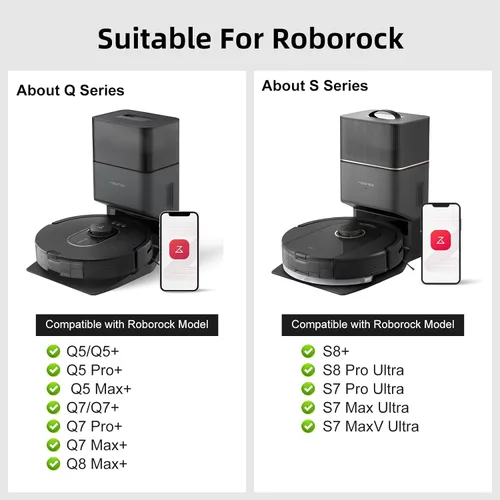 Miniatura 2 de Paquete de 8 bolsas de polvo de repuesto para aspiradora compatibles con Roborock S8+, S8 Pro Ultra, Q7 Max+/Max, Q5 Max+, Q8 Max+, S7 Pro Ultra