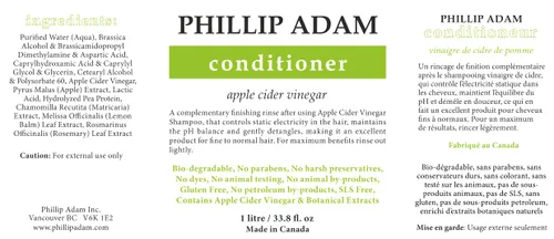 Miniatura 3 de Phillip Adam Juego de champú y acondicionador de vinagre de sidra de manzana para todo tipo de cabello, equilibrio de pH, sin sulfato, sin parabenos