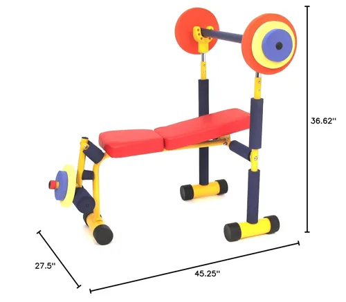 Miniatura 10 de Equipo para hacer ejercicios para niños Fun and Fitness de Redmon Juego de banco de pesas