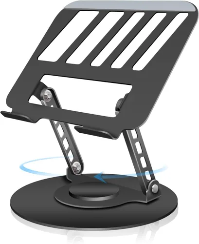 Miniatura 9 de Soporte giratorio de 360° para tablet – Rosa Doble eje giratorio ajustable, diseño plegable Se adapta a iPads y tabletas de hasta 13 pulgadas