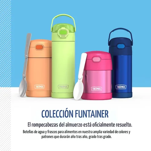 Miniatura 6 de THERMOS FUNTAINER Tarro de comida aislado, 10 onzas, tarro de comida apto para niños con cuchara plegable, morado Púrpura