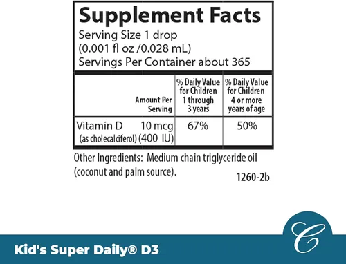 Miniatura 4 de Carlson - Super Daily D3 para niños, gotas de vitamina D para niños, 400 UI por gota, suministro de 1 año, salud cardíaca e inmunológica