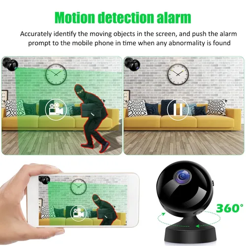 Miniatura 6 de Dpofirs Cámara de seguridad inalámbrica HD 720P, cámara recargable para exteriores con detección de movimiento PIR, reconocimiento humano AI, noche